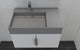 CastelloUSA Amazon 30" Left Wall Mounted Bathroom Vanity Set, White, Gray Top, Brushed Nickel
