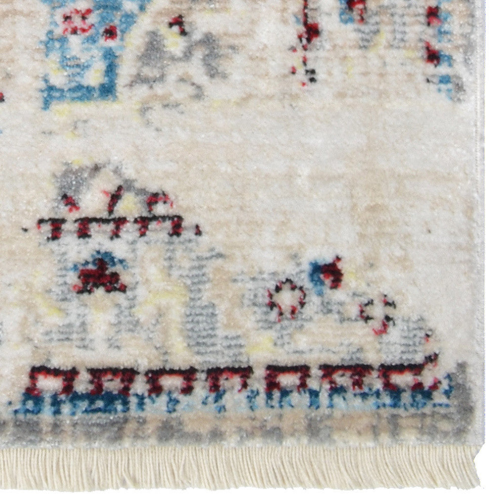MACHINE MADE POLYESTER AREA RUGS  -Ivory Blue Color, Oriental ,Living room rugs