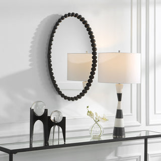 Uttermost 09876 Serna Black Oval Mirror