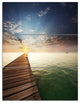 "Wooden Boardwalk into Indefinite Sea" Metal Wall Art, 3 Panels, 28"x36"
