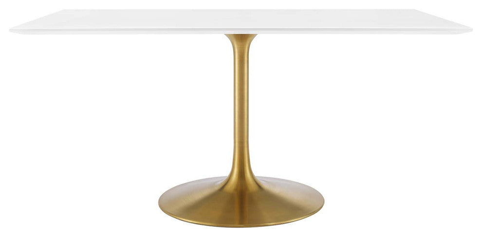 Lippa 60" Rectangle Dining Table, Gold White