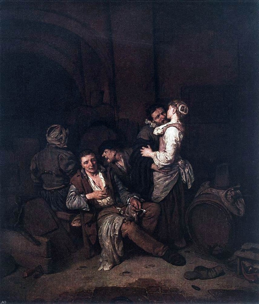 Cornelis Bega Tavern Scene, 20"x25" Wall Decal