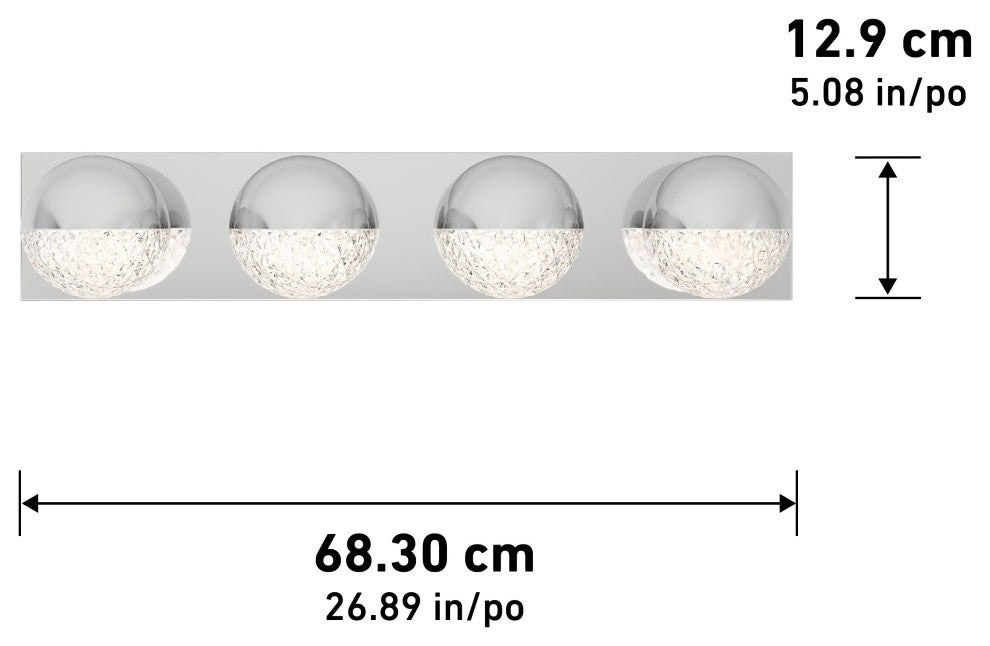 Artika Carat Vanity LED Integrated Light Fixture, Chrome