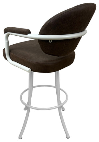 M-70 Swivel Stool With Metal Frame, Northwest Whiskey, White, 26"