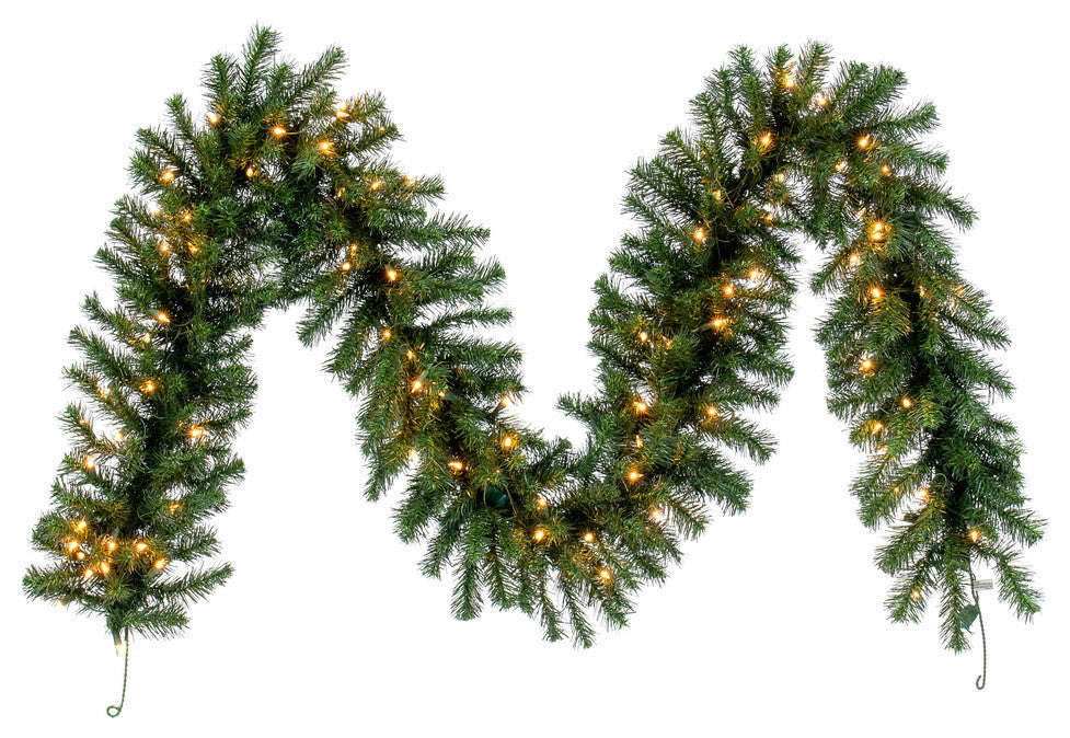 Vickerman A808813 9' Douglas Fir Christmas Garland, Clear Mini Lights