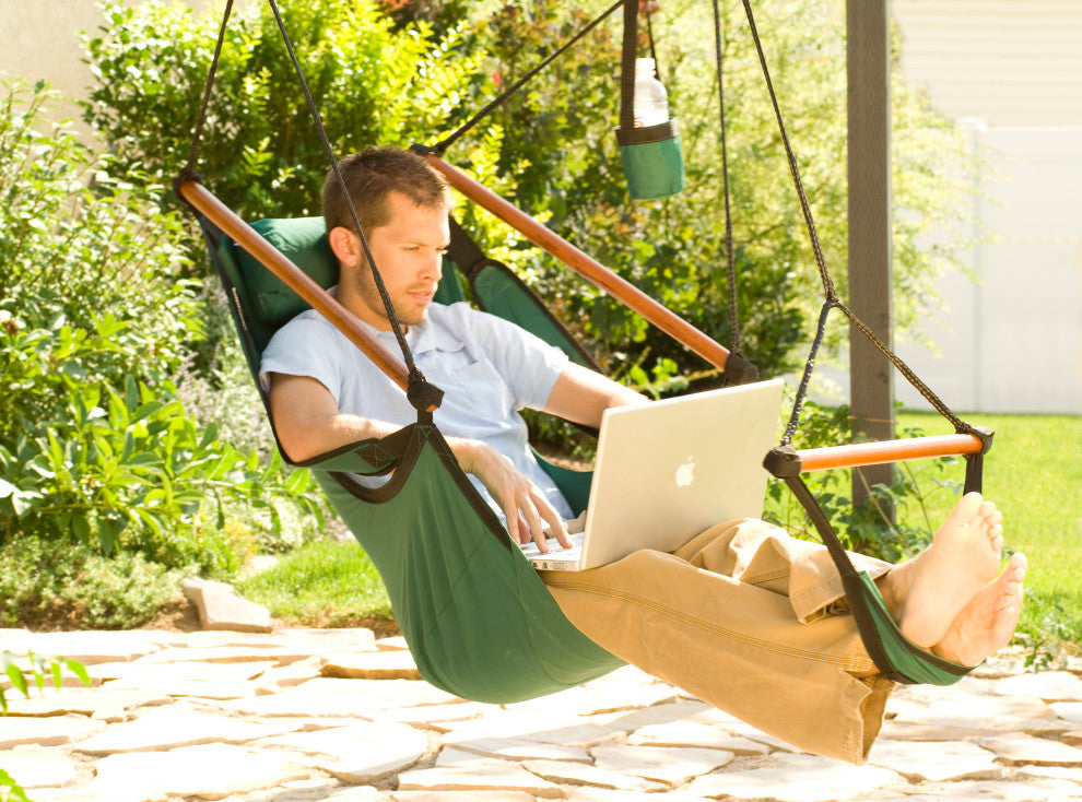 Hammaka Hammocks Original Hanging Air Chair, Hunter Green, Wood