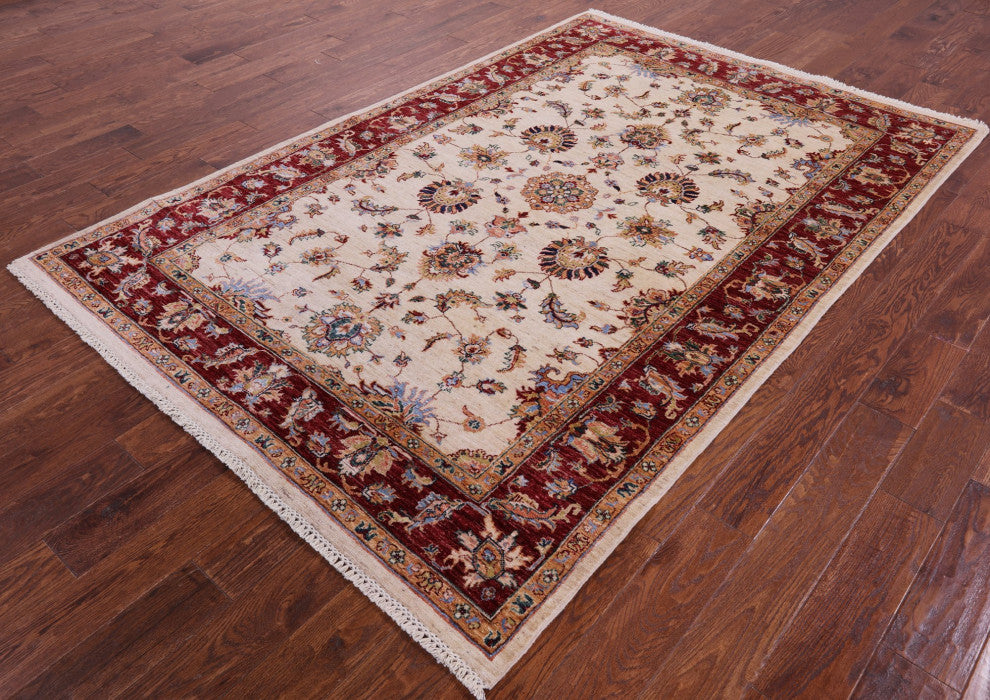 5' 7" X 8' 4" Handmade Persian Tabriz Wool Rug - Q12760