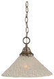 Chain Hung Pendant In Brushed Nickel, 12" Italian Bubble Glass