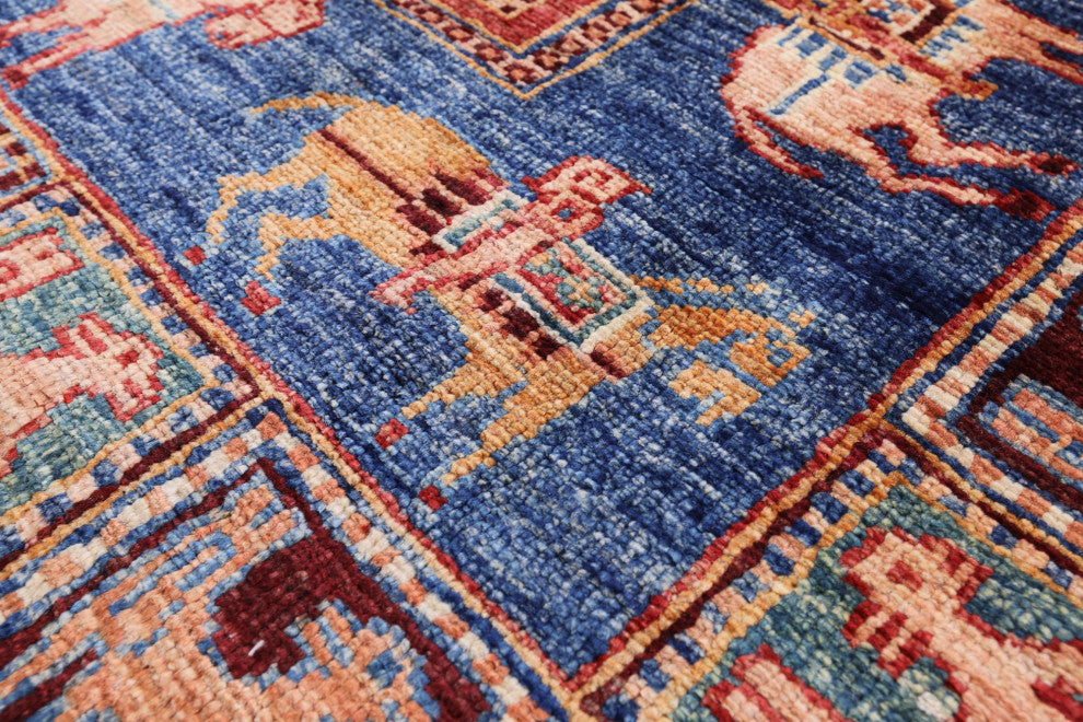 2' 10" X 4' 1" Antiqued Pazyryk Historical Design Handmade Rug Q10884