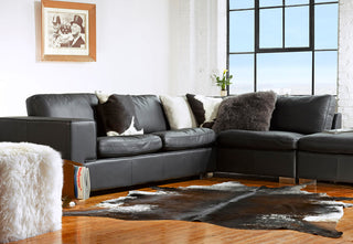 18"x18" Torino Cowhide Pillows, Set of 2, Black