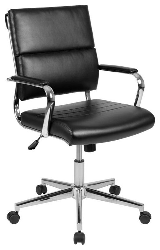 5 Piece Rustic Gray Oval Conference Table Set with 4 Black LeatherSoft Chairs