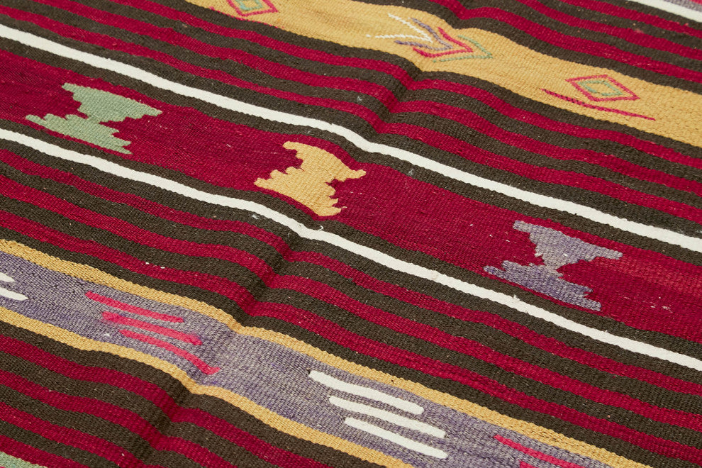 Rug N Carpet - Handmade Turkish 5' 4'' x 9' 6'' Vintage Goat Hair Kilim Rug
