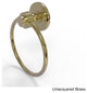 Mercury Towel Ring with Groovy Accent, Unlacquered Brass