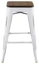 Counter Stool Chair, Set of 2, Wood, Metal, White, Modern, Bar Pub Restaurant