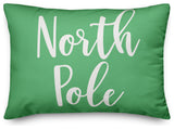 North Pole, Light Green 14x20 Lumbar Pillow