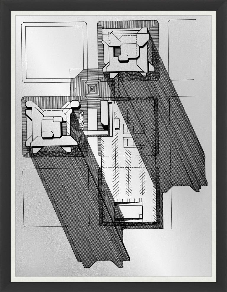Aerial Architectural Plans 1, Giclee Reproduction Artwork