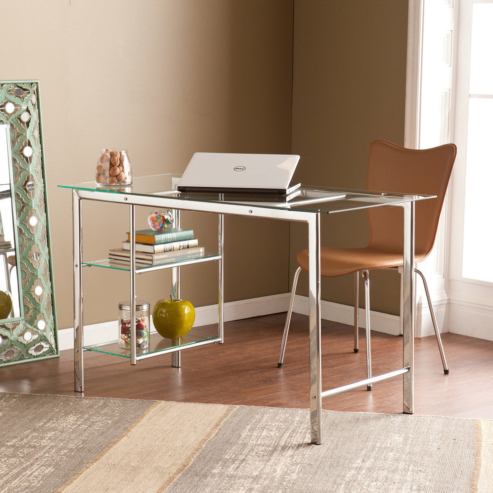 Viktor Chrome/Glass Desk