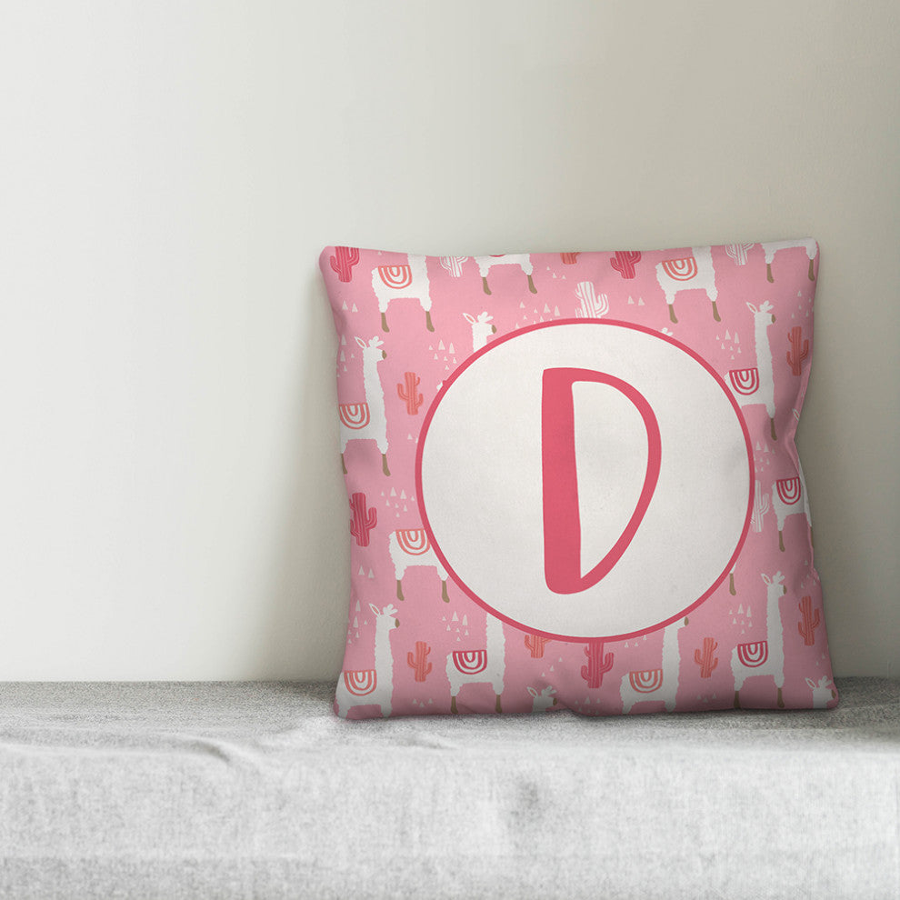 Monogram Lllama Pattern - D 16x16 Spun Poly Pillow