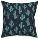 Teal and Navy Cactus 18x18 Throw Pillow