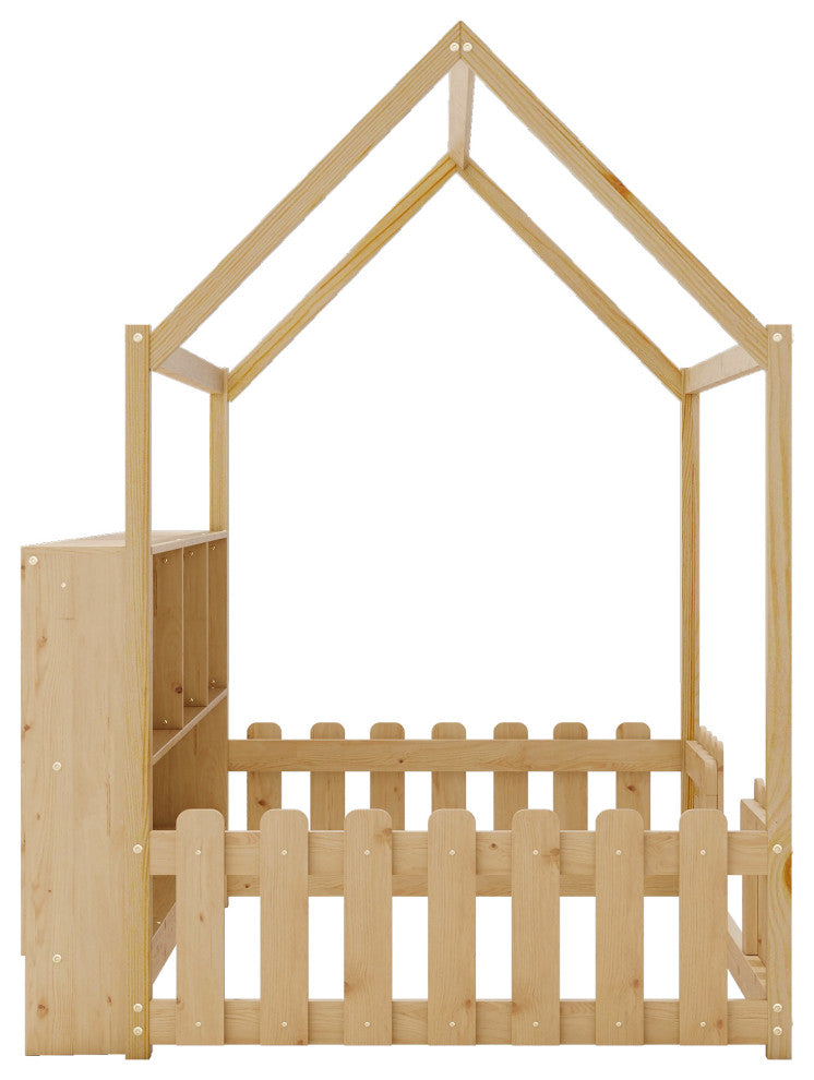 Gewnee Twin Size House Bed with LED Light