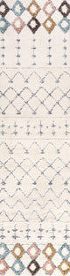 Pia Moroccan Trellis Plush Carved Multi/Cream 2'x8' Runner Rug