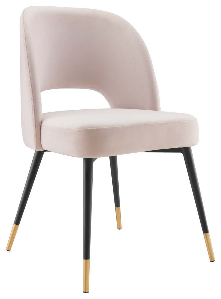 Rouse Performance Velvet Dining Side Chairs, Set of 2 Pink