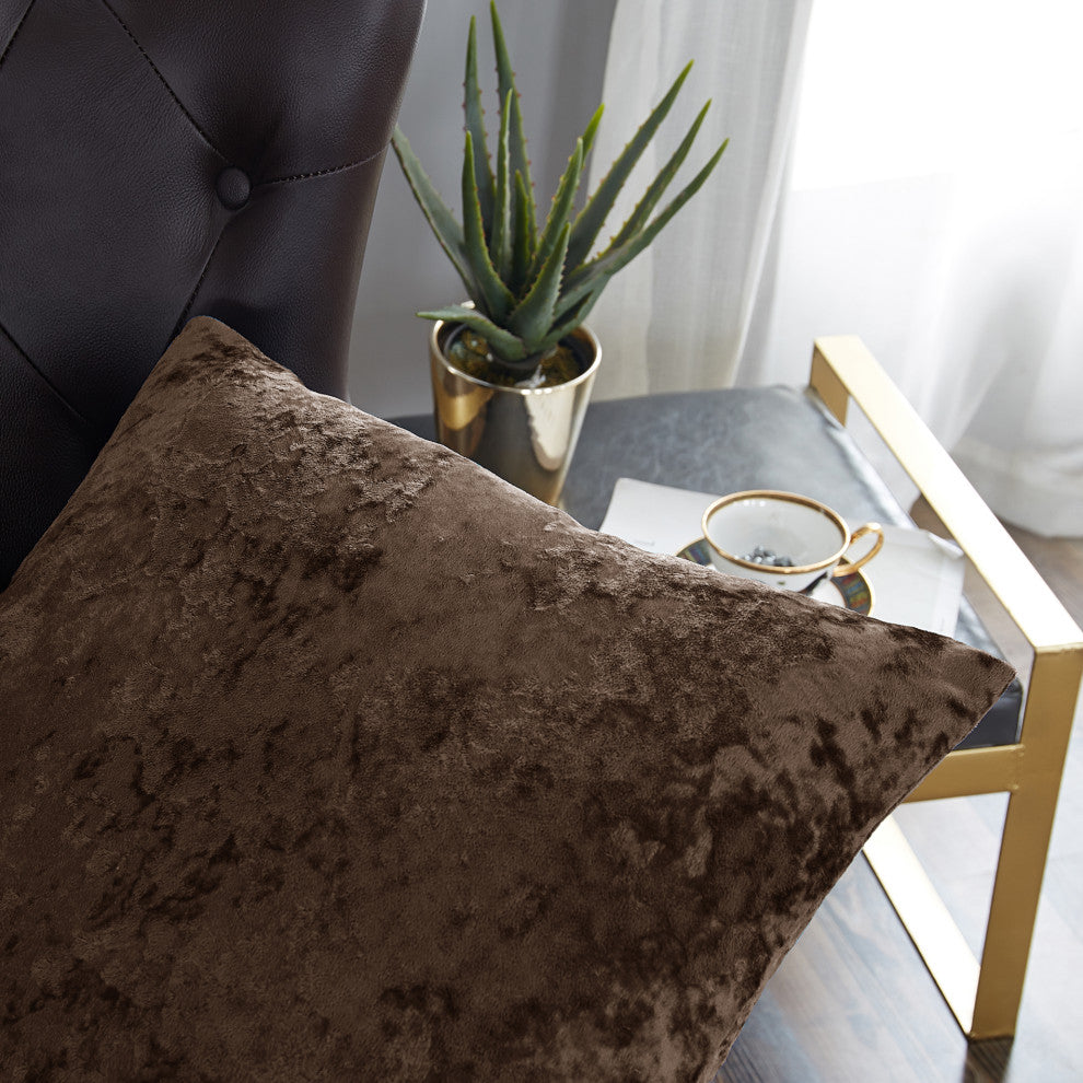Crushed Velvet Pillow Cover 2 Piece Set, Carafe, 26" X 26"