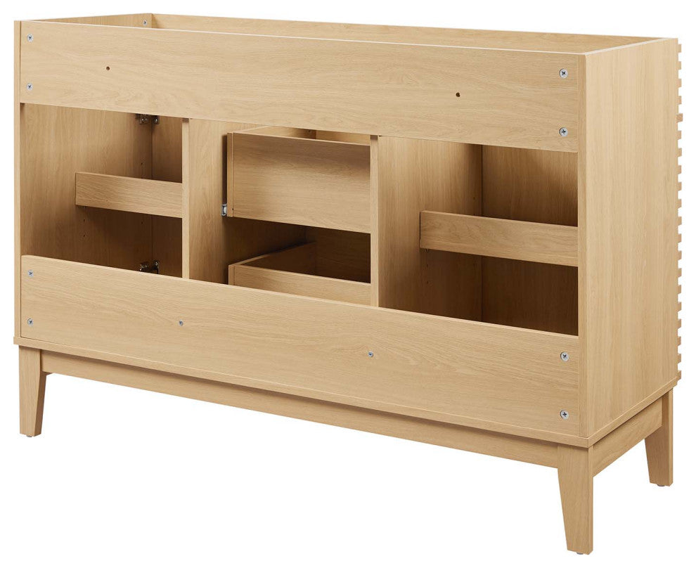 Render 48" Double Bathroom Vanity Cabinet, Oak