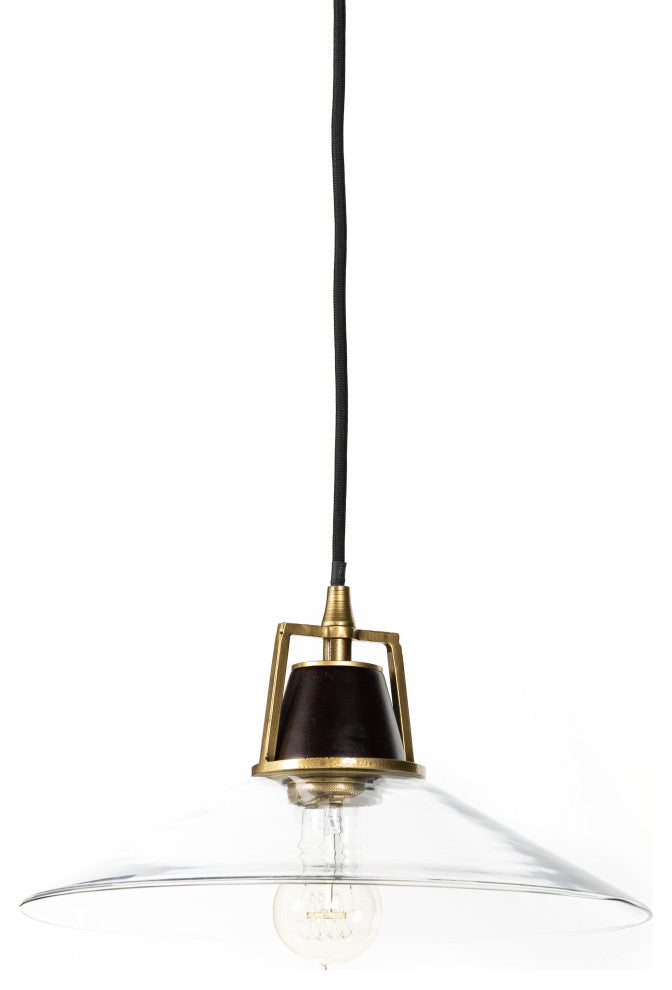 Novak Glass Pendant-Antique Brass