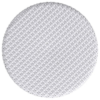 Tobias 24 in. Seat Height Outdoor Rattan and Metal Backless Counter Stool, White