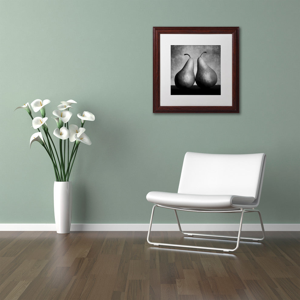 "Peras Enamoradas" Matted Framed Canvas Art by Moises Levy