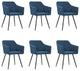 vidaXL Dining Chairs 6 pcs Blue Fabric