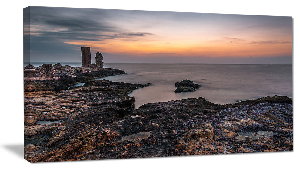 "Gate To Africa Seashore in Mahdia" Oversized Beach Canvas Artwork, 32"x16"