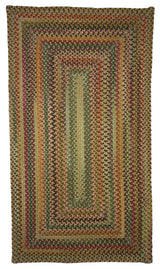 Sherwood Forest Concentric Braided Rectangle Rug, Amber, 5'6"x5'6"