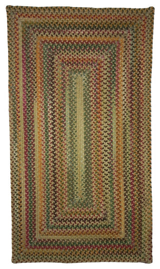 Sherwood Forest Concentric Braided Rectangle Rug, Amber, 5'6"x5'6"