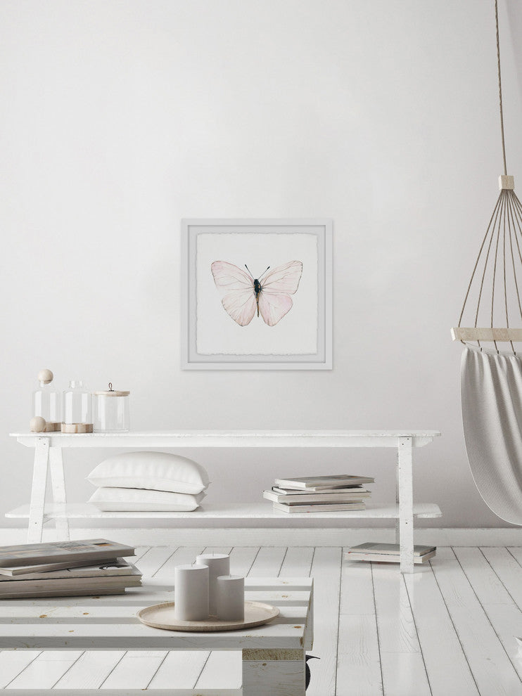 "Translucent Pink Wings" Framed Painting Print, 12"x12"