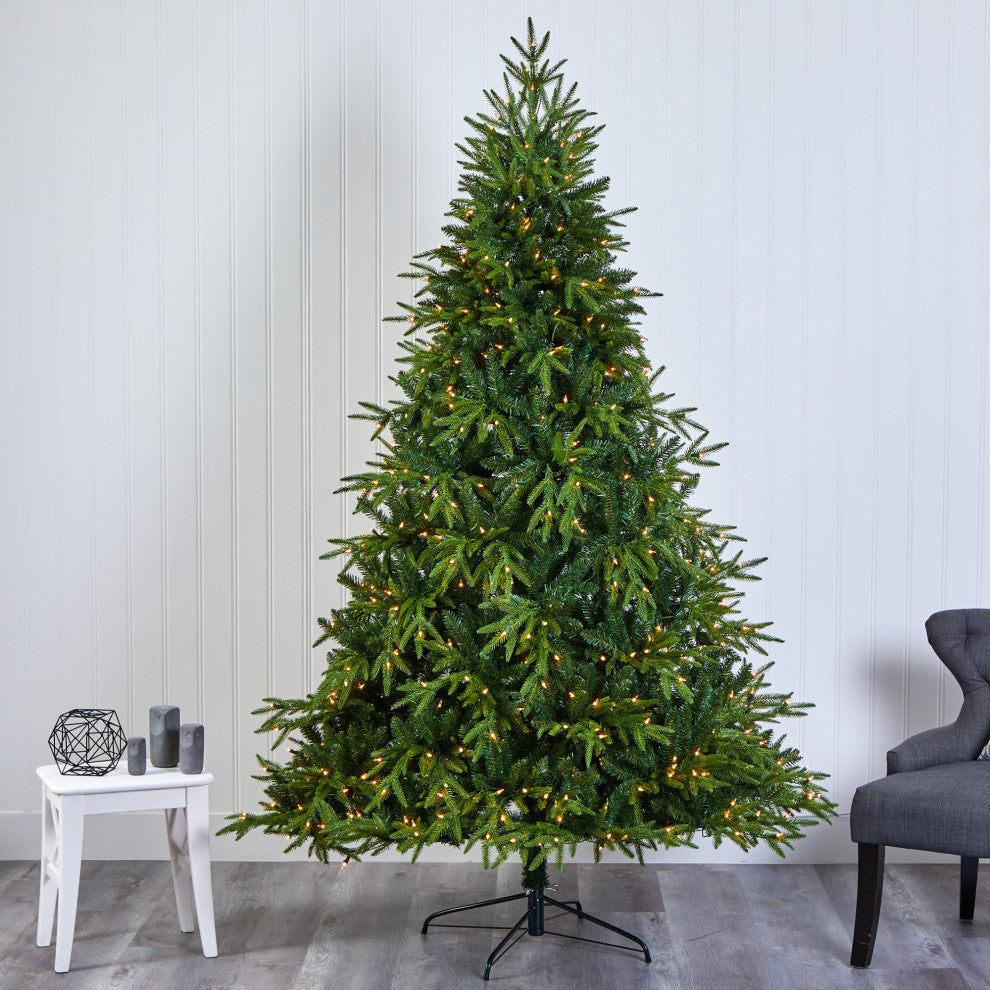 7.5' Colorado Mountain Fir Natural Faux Xmas Tree W/Lights & Bendable Branches