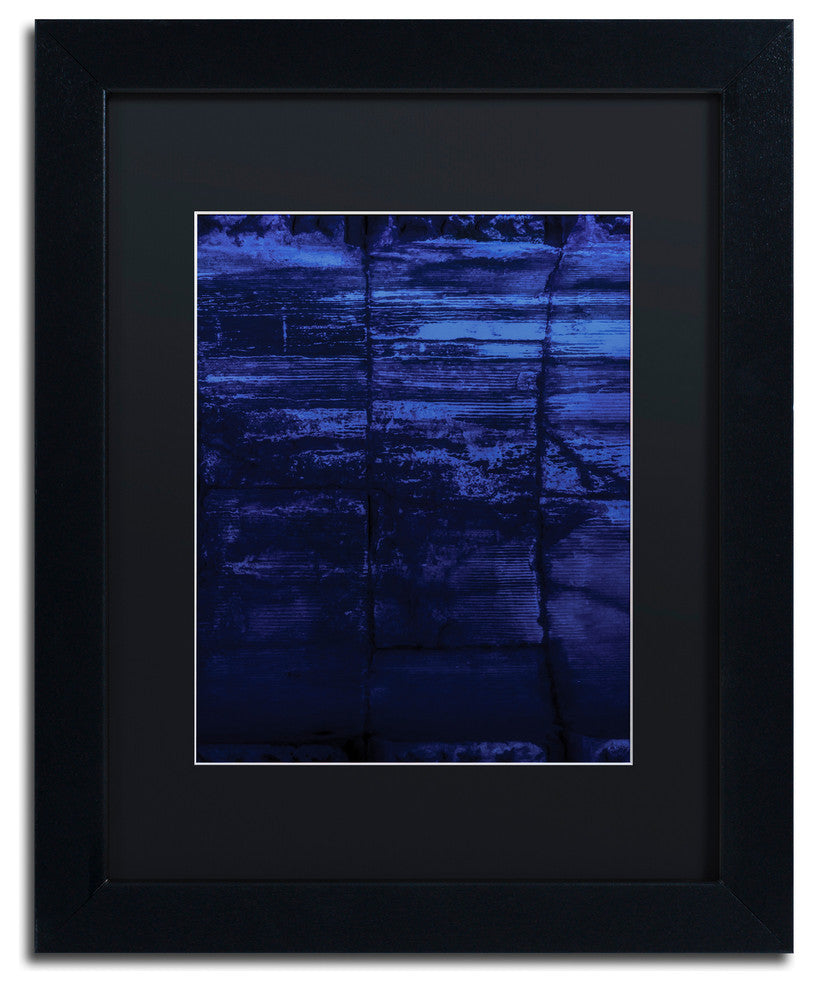 Claire Doherty 'Blocks of Blue' Art, Black Frame, Black Mat, 11x14