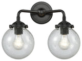 2-Light Beacon 14" Sconce, Oil Rubbed Bronze, Glass: Seedy