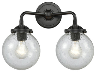 2-Light Beacon 14" Sconce, Oil Rubbed Bronze, Glass: Seedy
