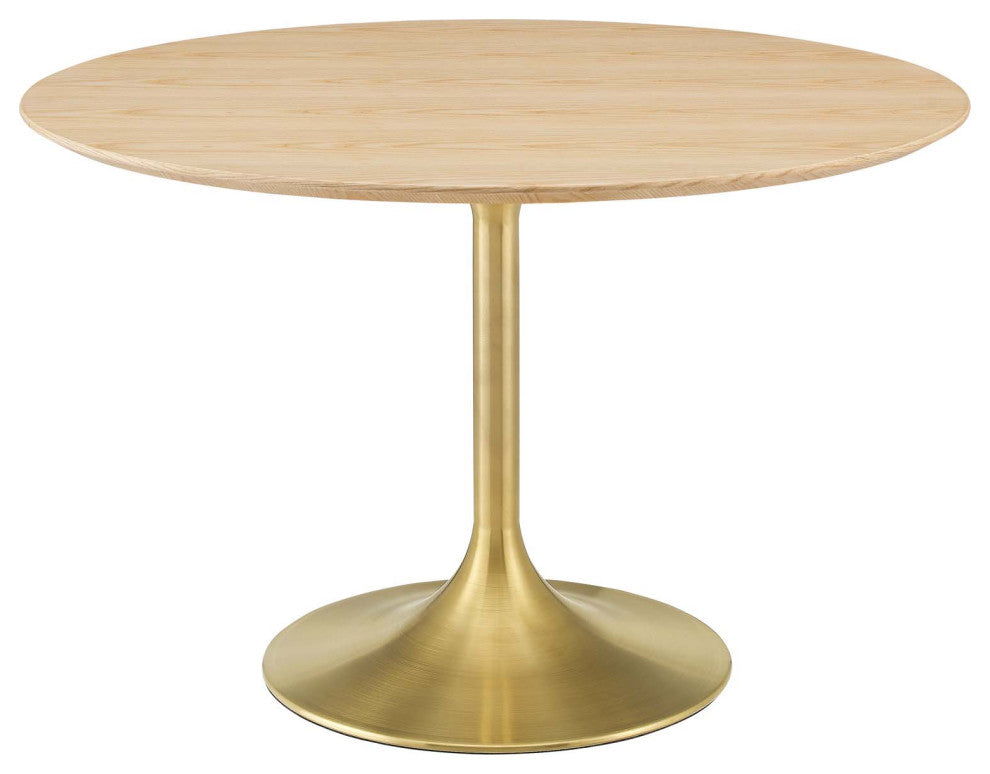 Lippa 47" Wood Dining Table, Gold Natural