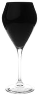 Classic Touch V-Shaped Water Glasses Black With Clear Stem, Set of 6
