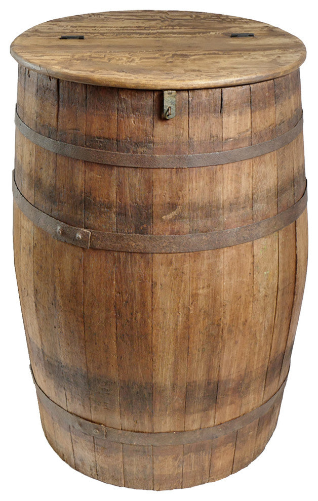 Consigned Wood Barrel Table