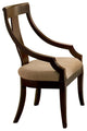 Arm Chair with Fabric Seat, Brown Red