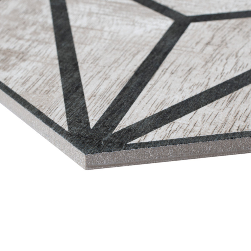 Sawnwood Tribeka Hex Grey Porcelain Floor and Wall Tile