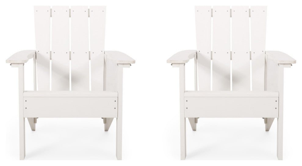 Leighton Outdoor Adirondack Chairs, Set of 2, White