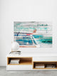 "Beach Trip" Painting Print on White Wood, 18"x12"