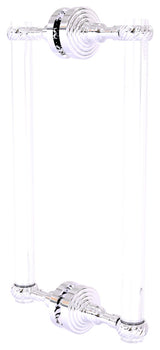 Pacific Grove 12" Twist Accent Back to Back Shower Door Pull, Polished Chrome