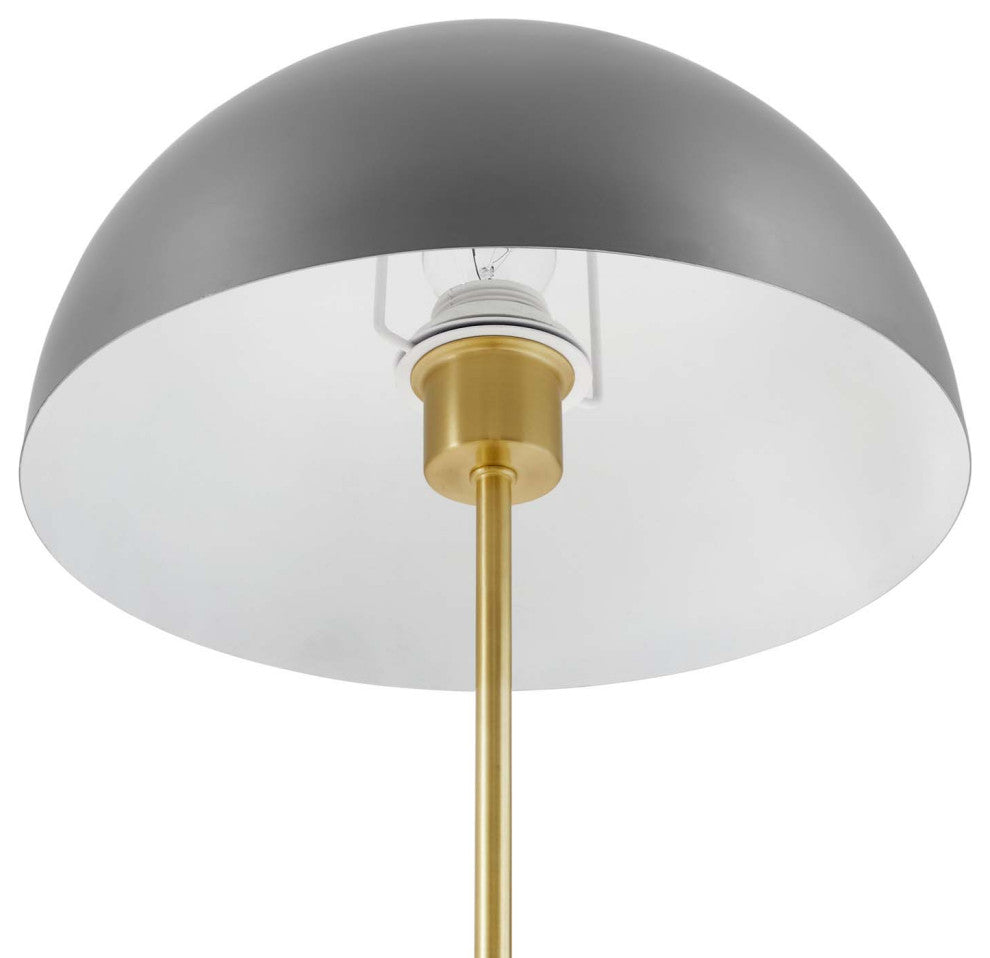Ideal Metal Table Lamp, Gray Satin Brass