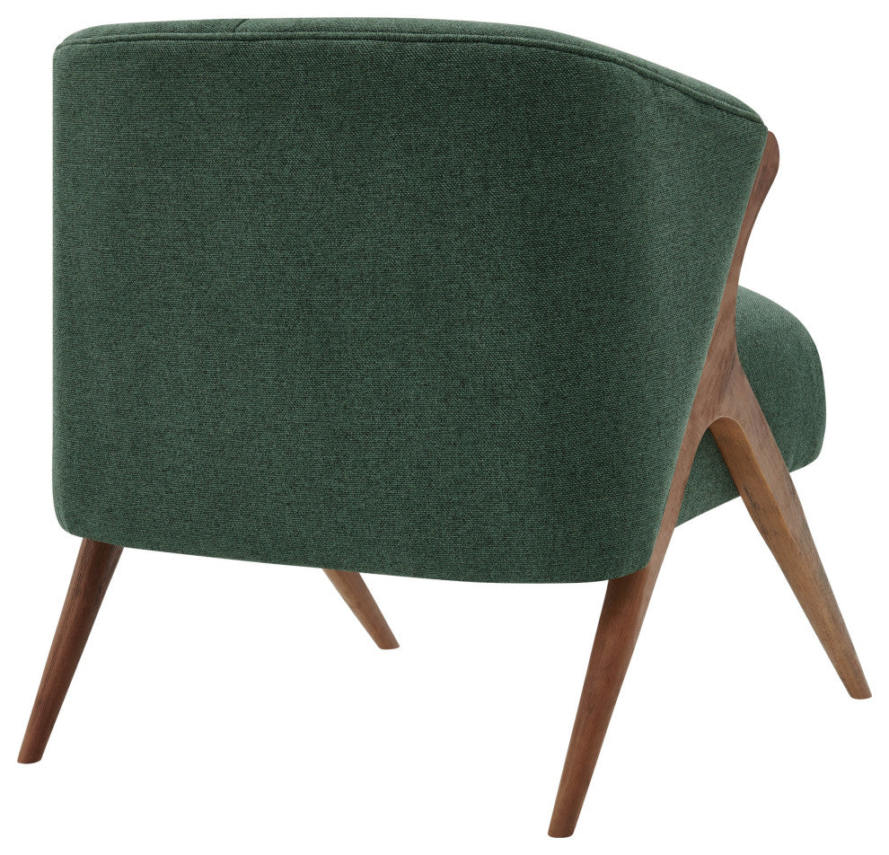 Florence Fabric Accent Chair Brown Legs, Havana Green